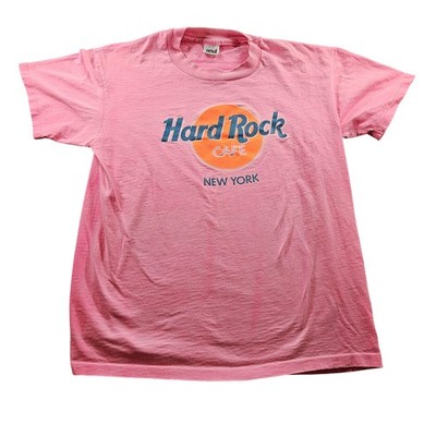 Vintage Hard Rock Cafe New York Shirt Mens One Size Pink Save The Planet 90s