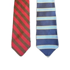 Brooks Brothers Makers All Silk Neck Tie Lot Of 2 USA Made MULTICOLOR STRIPED