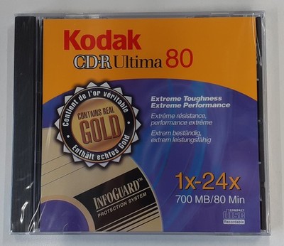 1 x Kodak CD Rohling CD-R Ultima 80 Rarität enthält echtes Gold 700MB neu OVP