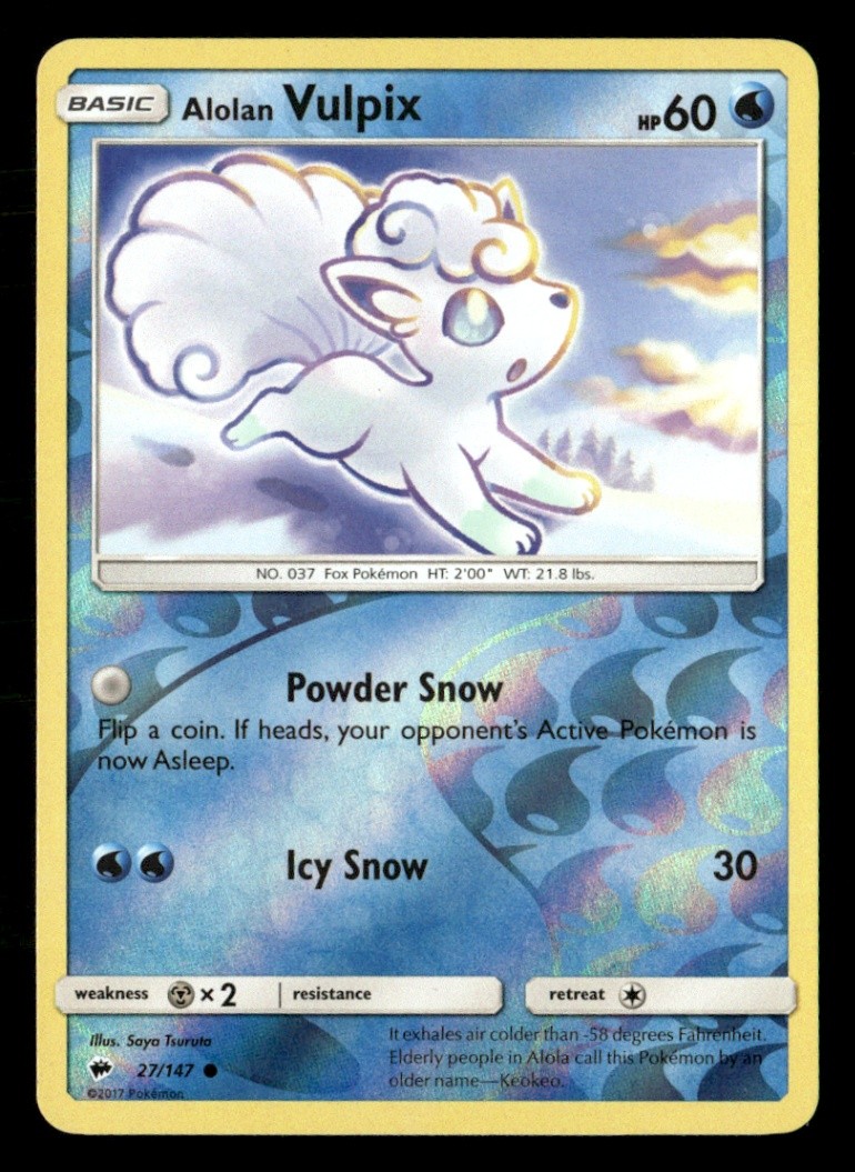 alolan vulpix pokemon card value 21a/145 Blister PTCGO Code Cavern Trading Cards, LLC Colorless Rule Alolan Vulpix - 30/156 -