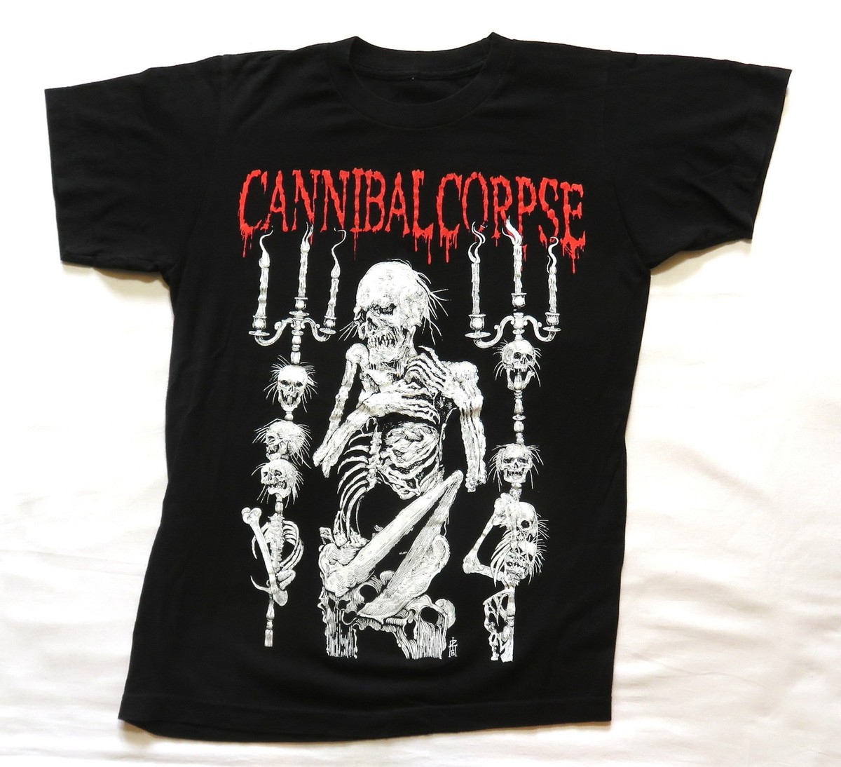 Cannibal Corpse T Shirt Death Metal Band Music Candle Skeleton 
