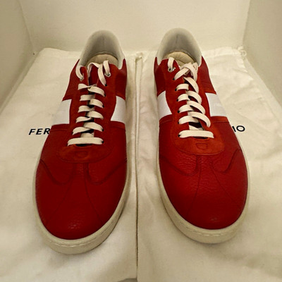 Salvatore Ferragamo Men s Leather Colorblock Low Top Lace-Up Sneakers US 10