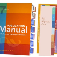 Index Tab for Publication Manual 7th Edition of The APA, 70 Pre-Printed Tabs and