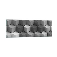 Quadro su Vetro 90x30cm 3D Cubo Moderno Stampe Immagini Quadri Moderni Murale