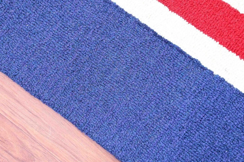 Alfombras y alfombras Ballard 9x12 color rojo rayas hechas a mano acolchadas 100 % lana Foto 4 de 4