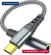 JXMOX USB Type C to 3.5mm Female Headphone Jack Adapter, USB C to Aux Audio Dong