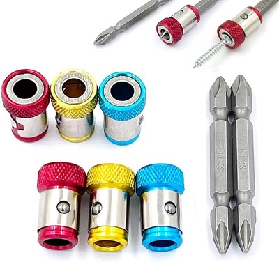 6 Pieces Magnetic Screw Ring With 2 Ph2 Screwdriver Bit One Size, Mix 