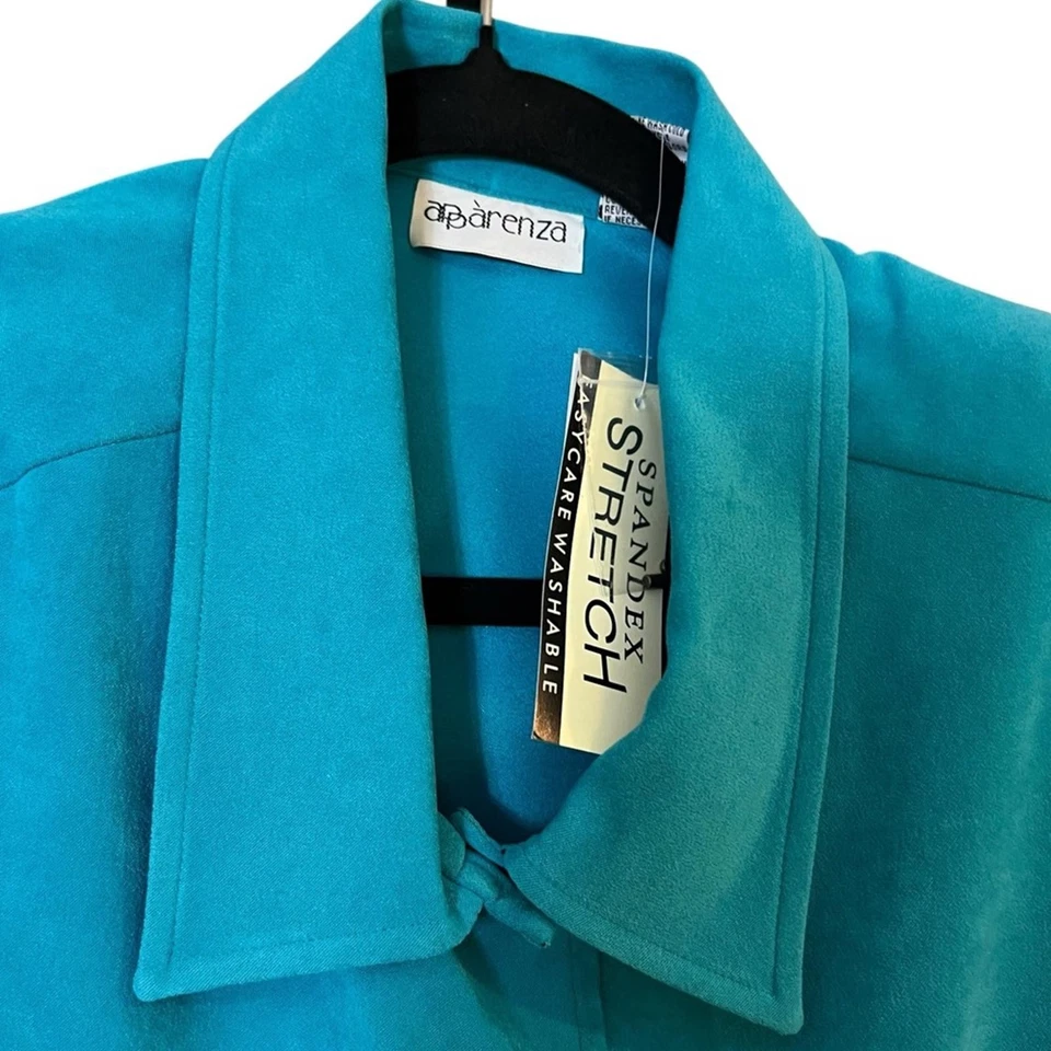 NUEVO CON ETIQUETAS Chaqueta Apparenza Mujer Turquesa y Negra Vintage Años 90’s Mujer’s 24W Foto 2 de 4