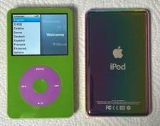 Apple iPod classic 7th Generation 256gb Green Rainbow Back Mega Battery
