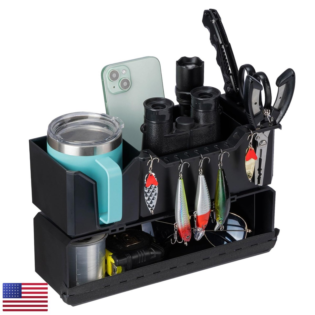 KEMIMOTO Boat Cup Holder Caddy Fit for Bass Boat Kayak Pontoon Jon Boat - Black