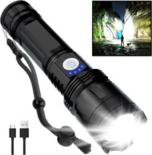 BERCOL Rechargeable Flashlights High Lumens, 90000 Lumens Super Bright LED Flash