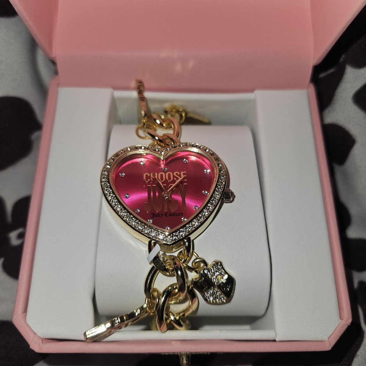 Juicy Couture Watch - Hot Pink and Gold Watch - Heart Shaped 