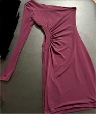GUESS Los Angeles Women's One Shoulder Dress Size XS Burgundy Stretch