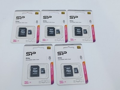 5x Silicon Power 8GB Micro SDHC Class 10 U1 100MB/s +Adapter (1Stk/4,50 )_0.05_5