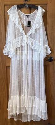 TORRID LACE RUFFLE KIMONO MAXI DRESS DUSTER 5 5X 5XL 28 NEW
