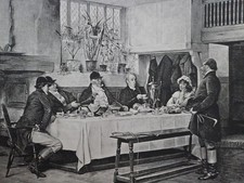 W DENDY SADLER - THE HUNTING MORN - HUNT BREAKFAST - FOX HUNTING - ANTIQUE 1890