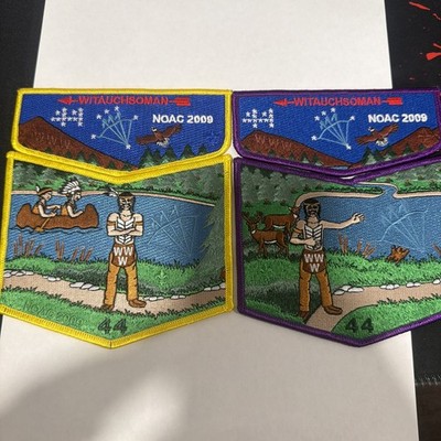 Lodge 44 Witauchsoman 2009 NOAC 2-piece OA flaps YELLOW AND PURPLE(CONTINGENT)
