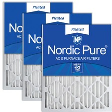 Nordic Pure 14x20x2 12 Pleated AC Furnace Air Filters 3 Pack