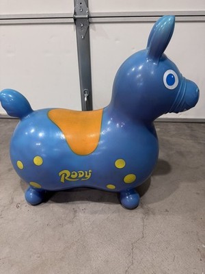 VTG 1984 Ledraplastic Rody Bounce Horse Blue Inflatable Made In Italy