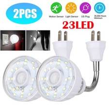 LED Sensor Night Light Motion-Activated AC Outlet Plug-In Wall Stair Lamp Indoor