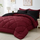 Comforter Set - 7-Piece All Season Bed in a Bag Ultra Soft Full Red & Black