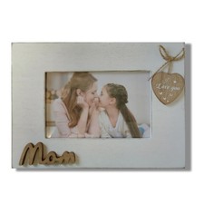 I Love You Mom Wooden Picture Frame Horizontal Gift From Kids Fits 4x6 Inch
