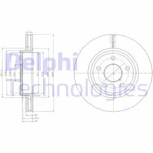 Bremsscheibe belüftet BG9058 DELPHI für JEEP GRAND CHEROKEE III COMMANDER - Bild 2