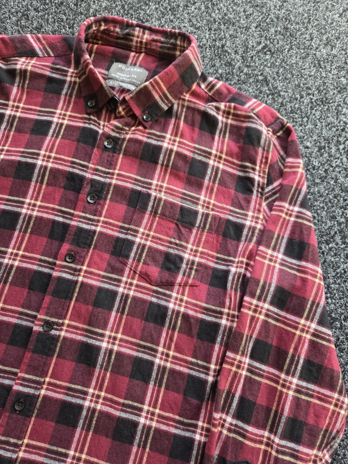 Primark Red Checked Shirt Women’s Large Regular Fit 100% Cotton image 2