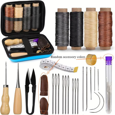 Leder Nähnadeln Set Nähnadel Faden Fingerhut Schuhe Reparatur Werkzeug Set