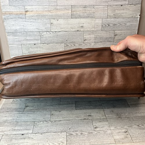 Vintage TUMI Alpha Brown Leather Expandable Briefcase Attache CLEAN No odors - Picture 14 of 14