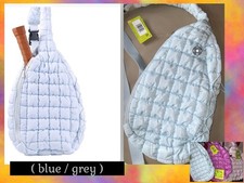 Pickleball Bag NEW Pickle O' Joe Quilted Crossbody Sling Bag GRAY LIGHT BLUE NWT