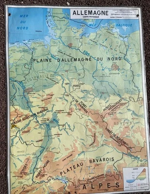 affiche scolaire" ALLEMAGNE" voyage années 70 - Photo 1/4
