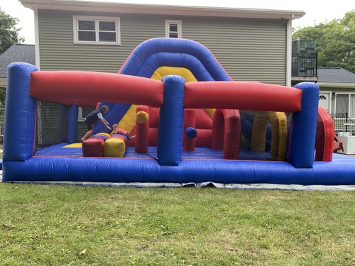 Commercial Inflatable Bounce House Combo with Slide & Obstacle Course.