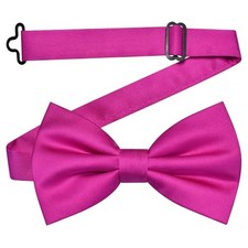 Branduce Solid Color Pre-tied Bow Tie Quality Adjustable Bowtie for Hot Pink
