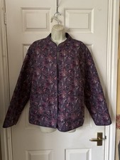 Vtg Multicolour Reversible Brushed Cotton Jacket by Patra Lightly Padded quilted