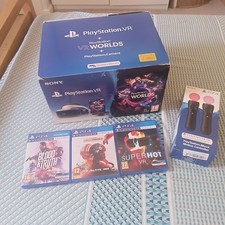 PlayStation VR Worlds PS4 CIB With  3 VR Games & Boxed Move controllers