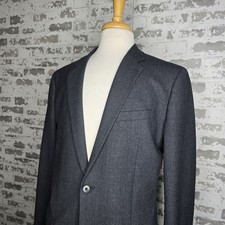 Theory Blazer Mens Size 42 Long Gray Wool Stretch Two Button Center Vent Dilano