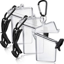 Waterproof ID Badge Holder Case with Lanyard 3 Pack