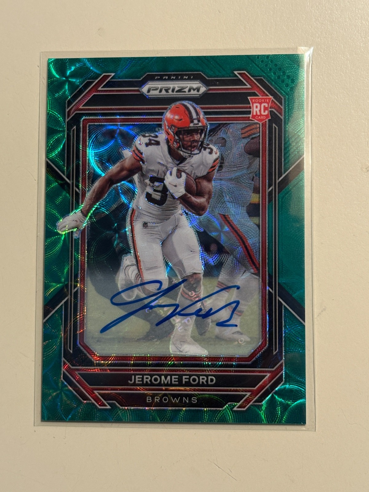 Jerome Ford Panini Prizm #346 Autograph-Green Scope