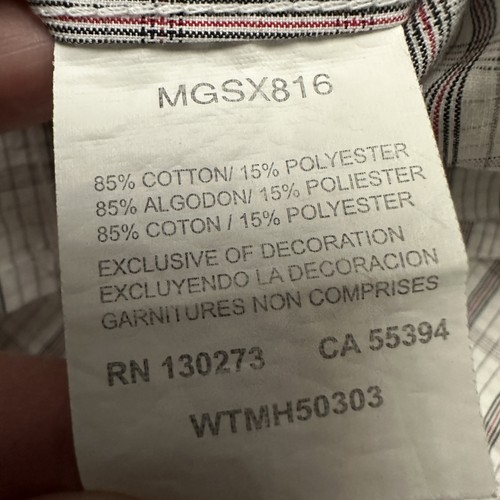 Wrangler George Strait Shirt Mens XL White Plaid Western Button Up Long Sleeve - Picture 7 of 11