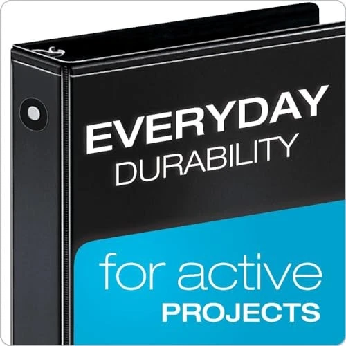 Carpeta de 3 anillos Cardinal, 1 pulgada, anillo redondo, negro, paquete de 4, tiene capacidad para 225 hojas Foto 2 de 4