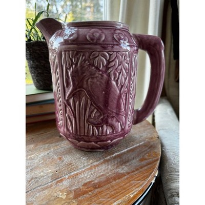 Antique 1920s Weller Pottery Kingfisher Jug Zona line Dusty Rose