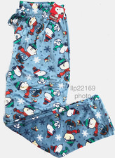 Peanuts CHARLIE BROWN SNOOPY SNOWFLAKES HAT SCARF Lounge PJ PANTS MEN'S S M L XL
