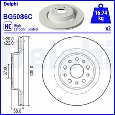 DELPHI BG5086C Brake Disc for MASERATI