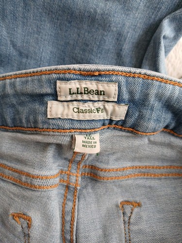 LL Bean Jeans Women's 12 TALL Classic Fit High Rise Stretch Straight Leg Denim - Picture 7 of 11