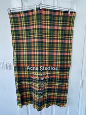 Acne Studios Wool Oversized Ombr  Plaid Scarf
