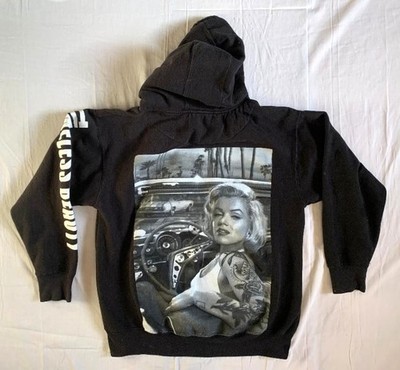 Marilyn Monroe Timeless Beauty Black Hoodie Double Sided Graphics Women's Size M