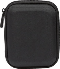Small Hard Shell Portable External Hard Drive Carrying Case Mesh Pocket Black
