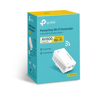 TP-LINK TL-WPA4220 300Mbps AV600 Wireless N Powerline Extender, Single Add-on