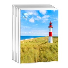 Acrylic Picture Frames 4x6, 4x6 Picture Frame, Set of 6 Clear Acrylic Photo P...